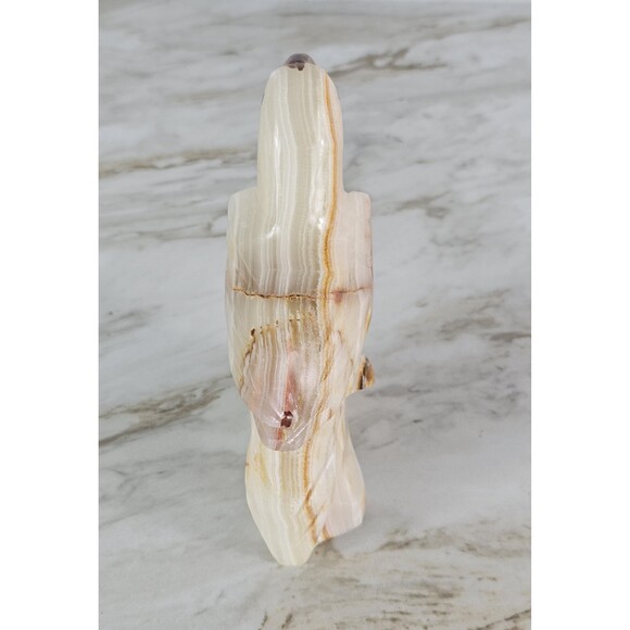 Handmade Marble Parrot Figurine, Christmas Gift, Unique Stone Animal Sculpture - Picture 10 of 16